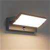 Klighten 24W LED Applique Esterno/Interno con Sensore di Movimento, Lampade da Parete Orientabile IP65 Applique da Parete in Alluminio per Ingresso Terrazza, 3480LM, Bianco Caldo 3000K, Antracite