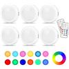 Cadrim Luci RGB per Armadio Con 2 Telecomandi, Illuminazione LED 13 Colori, Dimmerabili, Alimentate a Batteria (Bianco, 6 Pezzi)