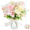 MOAMUN 4 Fiori Finti per Decorazioni con Seta, Realistico Peonia Fiori Finti Cimitero Da Esterno, Vari Fiori Artificiali per la di Matrimonio Tavolo Festa Nuziale Casa Ufficio (Rosa Bianco)