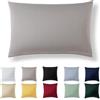 Alreya Federa in 100% jersey di cotone con chiusura lampo - 40 x 60 cm - Grigio Chiaro - Federa Cuscino, Copricuscino Divano, Federa super morbida 40x60