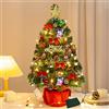 DONGQI Albero di Natale Piccolo, 60cm Mini Albero di Natale Artificiale con Ornamenti e luci LED, Albero di Natale per la Decorazione Natalizia, Natalizie Decorazione per Tavolo da Pranzo e Scrivania