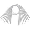 Coopay Ferri da maglia circolari in metallo, set da 60 cm, 9 pezzi, diametro da 2,5 a 10 mm, robusti, in acciaio inossidabile, set di ferri da maglia circolari per cappelli, sciarpe, maglioni per