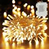 BrizLabs Luci Natalizie da Esterno, 20m 200 LED Catena Luminosa Interno a Batteria 8 Modalità Impermeabile con Timer Stringa Luci Natale Decorazioni per Casa Giardino Matrimonio Festa, Bianco Caldo