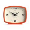 Jones Clocks® Film orologio da scrivania | Design retrò rettangolare | Arancione | Design retrò mid-century con tocco moderno per mensola, tavolo, mensola del caminetto o comodino