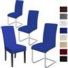BalladHome Coprisedie con schienale 4 pezzi Elasticizzato Copertura della sedia bi-elastico per una misura universale, Coppia spandex Coprisedia molto facile da pulire e di lunga durata (4 Pezzi, Blu Reale)