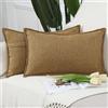 Madizz 2 Pezzi Lino in Poliestere Copricuscini Morbido Decorativo Fodere per Cuscino Lusso Stile per Divano Camera da Letto 30x50 cm Zenzero
