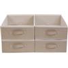 JAKAGO Confezione da 4 organizer per armadio, pieghevoli, per cassetti, 39 x 29 x 14 cm, scatole portaoggetti per vestiti, camicie, pantaloni, asciugamani, giocattoli (beige)