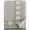 LINEN & COTTON Morbido e Spesso Plaid/Copriletto/Coperta Lavorata a Maglia North Disegno Nordic - 100% Pura Lana Neozelandese, Grigio Bianco (130 x 180cm) per Letto Divano Singolo/Matrimoniale