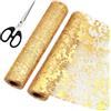 Gemtte Runner da tavolo, 2 pezzi, in tessuto decorativo dorato, 28 cm x 10 m, lucido, con rivestimento, colore oro, per Halloween, feste, matrimoni, Natale, compleanno, festival, Tischläufer Gold 01