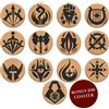 LYNX Sottobicchieri DND in Sughero - Set 12 Sottobicchieri Classi D&D +1 DM Appassionati Dungeons & Dragons, Giocatori, DM, Uomini o Donne, Accessori per Decorare Casa Tazze Bevande Tavolo