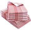 ZOLLNER 10 strofinacci in cotone - 50x70 cm - assorbenti e robusti canovacci - lavabili a 60°C - a quadretti rossi e bianchi - qualità gastronomica - certificati OEKO TEX (R)