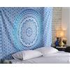 RAJRANG BRINGING RAJASTHAN TO YOU Grande dimensione poster decorazione da parete Ombre Mandala Arazzo da parete per uomo e donna, elegante boho camera da letto, decorazione blu 127 x 152 cm