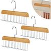 AILUYA 3 Pezzi Portacravatte da Armadio 28cm, Portacinture In Legno con 8 Ganci, Ruotabile a 360°Supporto per Cintura per Armadio, Gruccia Portacinture per Cravatte, Cinture, Biancheria Intima