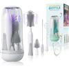 Orzbow Set Scovolino Biberon Elettrico Portatile con Sterilizzatore, Schiumalatte Elettrico, Spazzola Ciuccio e Cannuccia, Accessori Utili per Neonato, Grigio Elegante