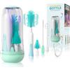 Orzbow Set Scovolino Biberon Elettrico Portatile con Sterilizzatore, Schiumalatte Elettrico, Spazzola Ciuccio e Cannuccia, Accessori Neonato Utili, Verde Giovanile