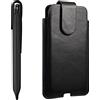 MDJYMYZ Borsa da Cintura per Cellulare Nero, Custodia in Pelle per Cellulare da Cintura, 6.1 Multifunzione Borsello Uomo Piccolo Marsupi Sportivi Sacchetto Clip da Cintura Waist Belt Holster Portacellulare