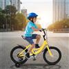 Qussse Bicicletta per bambini da 16 pollici, in lega di acciaio al carbonio, per bambini dai 4 agli 8 anni, regolabile in altezza, con ruote di supporto, ruota ausiliaria (giallo)