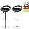 RELOVE Pack 2 sgabelli con Base in Cromo e Seduta Rotonda, ABS，Sgabelli Bar Cucina Design Moderno Base in Acciaio-Nero -2pc
