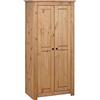 vidaXL Legno Massello di Pino Panama Range Armadio a 2 Ante Ampio Compatto con Ripiani Appendiabiti Guardaroba 80x50x171,5 cm cm Colore Naturale