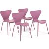 SIEDITI FUORI E DENTRO - Sedie da interno e cucina Nina impiliabili con scocca in resina e gambe in metallo (Rosa Antico (Resina), 4)