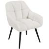 WOLTU Poltrona Relax Lounge, Sedia Moderna, Poltrona per Camera da Letto Soggiorno, Poltroncina in Velluto di Agnello con Gambe in Metallo, Portata 150 kg, Crema, SKS47cm