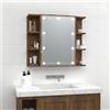 Générique Armadio a specchio con LED Rovere Marrone 70x16,5x60 cm,Mobili,Armadi & Mobili di stoccaggio,Mobili-lavabo,Mobili da bagno,Marrone,29.63 LB,820453