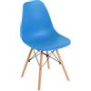 buybuy Sedia GENOVA in PP con piedi in legno di faggio e metallo Blu GEN001LB
