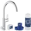 Grohe Blue Pure Baucurve Rubinetto Per Lavello Cucina, Con Filtro Acqua Incluso, 30385000, Argento