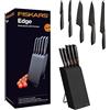 Fiskars Ceppo di design con 5 coltelli, Larghezza: 15,5 cm, Altezza: 37 cm, Betulla, Nero, Edge, 1003099