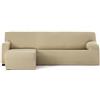 Eysa Copridivano bielastico per chaise longue con braccio corto lato sinistro vista frontale colore beige disegno Harlem
