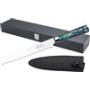 Katana Saya Coltello da pane Pearl 20 cm - Acciaio Damasco VG-10 ad alto tenore di carbonio per estrema resistenza e affilatura - Manico in acrilico con motivo Abalone