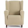 Eysa Copripoltrona bielastica con orecchie colore beige disegno Harlem