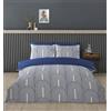 Rapport home Set copripiumino matrimoniale in policotone di alta qualità, 3 pezzi, con motivo geometrico archi blu e bianchi, tessuto minimalista non necessita di stiratura e chiusura a scatto