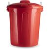 DRW Cestino comunità rosso maniglie con coperchio incassato 51 litri 47x43.5x56 cm
