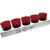 Cereria Di Giorgio Set da 5 Porta Tealight in Vetro Colorato - Variazione di Colori - Design Moderno - Per Candele Tea Light - Cereria Di Giorgio