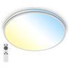 BRILONER - Lampada da soffitto a LED con telecomando, da bianco caldo a bianco freddo, dimmerabile, lampada a LED, plafoniera a LED, 49 x 9,5 cm, cromo opaco
