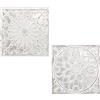 DRW Set di 2 scampoli di Legno Traforati con Specchio in Bianco Decape e Grigio 60 x 60 x 1,8 cm, 60x60x1,8cm