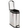 Amazon Basics Pattumiera a D, piccola, antimacchia, con pedale a chiusura ammortizzata, per bagno, camera da letto o soggiorno,sottile per spazi stretti, 10 l,in acciaio inox spazzolato, 2.6 gallons