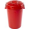DRW Cestino comunità rosso maniglie con coperchio incassato da 100 litri 54x50x76 cm