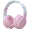 Fiauli Cuffie Bluetooth, memoria surround stereo con bassi pesanti Cuffie over-ear ad accoppiamento rapido, Bluetooth 5.1 Riduzione intelligente del rumore Auricolare wireless per telefono PC Rosa