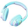 Fiauli Cuffie Bluetooth, riduzione del rumore, audio stereo, cuffie senza fili con luce flash, 400 mAh, cuffie stereo wireless over-ear alimentate a batteria per il gioco Bianco
