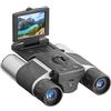 GLOBALHUT Telecamera binocolo ad alta potenza, portatile, ingrandimento 12 x 32, display LCD da 5,1 cm, registrazione video 1080p, per avventure all'aperto, bird watching (argento)