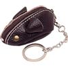 BAWAKO Mini Portamonete in Pelle, Mouse, Ciondolo, Attacco per Borsa a Tracolla, Bambini Adulti, Marrone Scuro