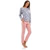 sesto senso Pigiama da Donna Impostato Lungo Manica Pantaloni con Tasca Cotone in Due Parti Pijama L Karol Long Morela