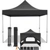 COBIZI Gazebo 3x3 Pieghevole Impermeabile con Parete Laterale,Gazebo Esterno Resistente,Tende per Gazebos,Tendone Padiglione Pop Up per Feste Campeggio (3 per 3m Nero)