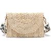 Syrads Pochette estive da donna in paglia intrecciata Borsa a tracolla in paglia Borsa da vacanza al mare,Beige 04