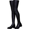 CRETUAO Stivali Alti alla Coscia da Donna, Stivali Lunghi sopra Il Ginocchio in Pelle Scamosciata Elasticizzata da Donna,Black (No Velvet),44 EU