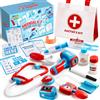 Play-Act Valigetta Dottore Bambini,Kit Dottore Giocattolo Bambini con Vero Stetoscopio,Termometro,Kit Medico Giocattolo,Kit Dottor e Bambino,Gioco di Ruolo Educativo Regalo per Ragazzi di 3, 4, 5 Anni