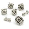 LYNX Set Dadi D&D - Set di 7 Dadi Poliedrici Teschio e Ossa per GDR/RPG - D20, D12,%D10, D10, D8, D6 & D4. DND Dice Set/Dadi D&D Particolari per Warhammer, Pathfinder, Dungeons & Dragons Gadget (Bianco)
