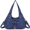 Angel Kiss Angelkiss Hobo - Borsa a tracolla da donna, grande, per uso quotidiano, 801blu